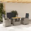 Image de vidaXL Ensemble à Manger de Jardin avec Coussins 4 pcs Table de Terrasse Meubles de Patio Mobilier dExtérieur Gris 3277347