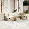 Image de vidaXL Salon de jardin avec coussins 8 pcs beige résine tressée 3265538