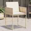 Image de vidaXL Chaises de jardin avec coussins lot de 4 beige résine tressée 4007479
