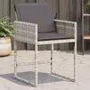 Image de vidaXL Chaises de jardin avec coussins lot de 4 gris clair poly rotin 4007480