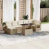 Image de vidaXL Salon de jardin avec coussins 8 pcs beige résine tressée 3274988