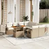 Image de vidaXL Salon de jardin avec coussins 9 pcs beige résine tressée 3271681