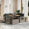 Image de vidaXL Salon de Jardin avec Coussins 5 pcs Canapés de Terrasse Ensemble de Meubles de Patio Mobilier dExtérieur Gris 3271739