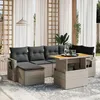 Image de vidaXL Salon de jardin avec coussins 7 pcs gris résine tressée 3271858