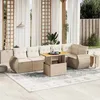 Image de vidaXL Salon de jardin avec coussins 7 pcs beige résine tressée 3272206