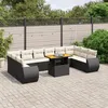 Image de vidaXL Salon de jardin 11 pcs avec coussins noir résine tressée 3272365