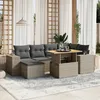 Image de vidaXL Salon de jardin avec coussins 7 pcs gris résine tressée 3272740