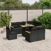 Image de vidaXL Salon de jardin 9 pcs avec coussins noir résine tressée 3273169