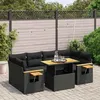 Image de vidaXL Salon de jardin 7 pcs avec coussins noir résine tressée 3273414