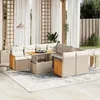 Image de vidaXL Salon de jardin avec coussins 9 pcs beige résine tressée 3273886