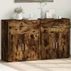 Image de vidaXL Buffets 2 pcs chêne fumé 60x31x70 cm bois dingénierie armoire de rangement meuble dentrée meuble dappoint 3276550