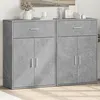 Image de vidaXL Buffets 2 pcs gris béton 60x30x84 cm bois dingénierie armoire de rangement meuble dentrée meuble dappoint 3276598