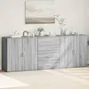Image de vidaXL Buffets 3 pcs Sonoma gris Bois dingénierie armoire de rangement meuble dentrée meuble dappoint meuble de 3276614