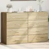 Image de vidaXL Buffets 2 pcs chêne sonoma 60x39x80 cm bois dingénierie armoire de rangement meuble dentrée meuble dappoint 3276625