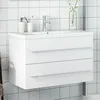 Image de vidaXL Armoire Lavabo de Salle de Bain avec Bassin Intégré Meuble sous Évier Placard de Rangement Organisateur de 3278776