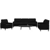 Image de vidaXL Ensemble de canapés 3 pcs avec coussins Noir Velours 3278436