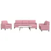 Image de vidaXL Ensemble de canapés 4 pcs avec coussins Rose Velours 3278444
