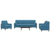 Image de vidaXL Ensemble de canapés 3pcs et coussins et traversins bleu velours canapé siège de canapé canapé relax canapé 3278460
