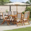 Image de vidaXL Chaises pliables de jardin lot de 6 bois dacacia et textilène chaise de jardin siège d’extérieur chaise de 3279239