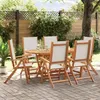 Image de vidaXL Ensemble à Manger de jardin 7pcs bois dacacia solide textilène 3279284