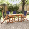 Image de vidaXL Ensemble à manger de jardin 5pcs bois dacacia solide textilène ensemble à manger dextérieur meuble de salle à 3279310