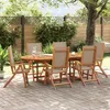 Image de vidaXL Ensemble à manger de jardin 7pcs bois dacacia solide textilène ensemble à manger dextérieur meuble de salle à 3279318