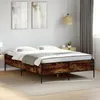 Image de vidaXL Cadre de lit chêne fumé 120x190 cm bois dingénierie et métal lit lit dinvité lit double meuble de chambre à 3279819