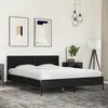 Image de vidaXL Cadre de lit noir 160x200 cm bois dingénierie et métal lit meuble de chambre à coucher sommier lit double lit 3280007
