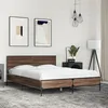 Image de vidaXL Cadre de lit chêne marron 120x190 cm bois dingénierie et métal lit meuble de chambre à coucher sommier lit 3280026