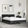 Image de vidaXL Cadre de lit noir 140x190 cm bois dingénierie et métal lit meuble de chambre à coucher sommier lit double lit 3280032