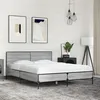 Image de vidaXL Cadre de lit sonoma gris 140x190 cm bois dingénierie et métal lit meuble de chambre à coucher sommier lit 3280035