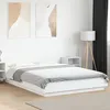 Image de vidaXL Cadre de lit avec lumières LED blanc 140x190 cm bois ingénierie meuble de chambre à coucher sommier lit de 3281126