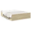 Image de vidaXL Cadre de lit avec tiroirs sans matelas chêne sonoma 160x200 cm 3280281
