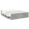 Image de vidaXL Cadre de lit à tiroirs gris béton 160x200 cm bois dingénierie lit lit de rangement cadre de lit double lit 3280282