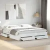 Image de vidaXL Cadre de lit avec tiroirs sans matelas blanc 200x200 cm 3280356