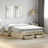 Image de vidaXL Cadre de lit avec tiroirs sans matelas chêne sonoma 140x190 cm 3280400