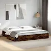 Image de vidaXL Cadre de lit à tiroirs chêne fumé 180x200 cm bois dingénierie lit lit de rangement cadre de lit double 3280640