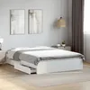 Image de vidaXL Cadre de Lit avec Tiroirs Lit Double avec Rangement Lit Adulte Meuble de Chambre à Coucher Blanc 140x200 cm Bois 3280657