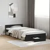 Image de vidaXL Cadre de lit avec tiroir noir 90x190 cm bois dingénierie lit lit de rangement cadre de lit simple lit simple 3280784
