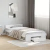 Image de vidaXL Cadre de lit avec tiroir blanc 90x200 cm bois dingénierie lit lit de rangement cadre de lit simple lit simple 3280797