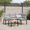 Image de vidaXL Bancs de jardin avec coussins lot de 2 acier enduit de poudre banc banc de parc siège dextérieur banc 4008566