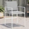 Image de vidaXL Chaises de jardin avec coussins lot de 4 blanc acier/textilène siège de jardin chaise de patio chaise à manger de 4008587