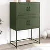 Image de vidaXL Buffet vert olive 685x385x107 cm acier armoire armoire latérale armoire de rangement armoire placard buffet 846486