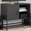 Image de vidaXL Meuble TV noir 68x39x605 cm acier support TV buffet TV meuble multimédia banc TV armoire hifi centre de 846518