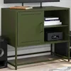 Image de vidaXL Meuble TV vert olive 68x39x605 cm acier support TV buffet TV meuble multimédia banc TV armoire hifi centre de 846522