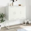 Image de vidaXL Buffet haut blanc 1005x39x107 cm acier buffet placard armoire latérale armoire armoire de rangement armoire 846541