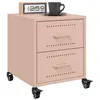 Image de vidaXL Tables de chevet 2 pcs rose 36x39x435 cm acier armoire meubles de chambre à coucher support de téléphone armoire 846629