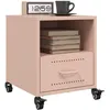 Image de vidaXL Tables de chevet 2 pcs rose 36x39x435 cm acier armoire meubles de chambre à coucher support de téléphone armoire 846707