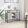 Image de vidaXL Buffet avec dessus en verre sonoma gris bois dingénierie meuble de rangement meuble de rangement de cuisine 846072