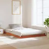 Image de vidaXL Cadre de lit cire marron 135x190 cm bois de pin massif meuble de chambre à coucher sommier lit en bois 847155